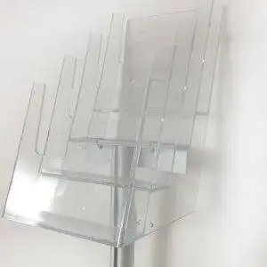 Floor-standing brochure holder with 4 A5 pockets