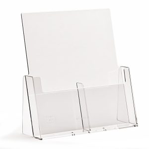 Desktop brochure holder. 2 side-by-side pockets, size 1/3 di A4 - Image 2