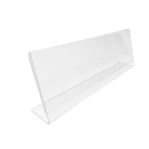 Porta nome / Segnaposto a L trasparente - 12pz - immagine 1