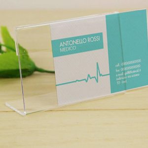 Porta nome / Segnaposto a L trasparente - 12pz - immagine 3