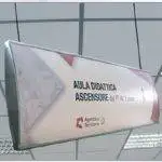 Targa a soffitto da 21 cm completa di foglio pvc trasparente antiriflesso e cavi in acciaio