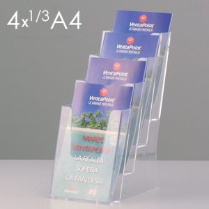 Desktop brochure holder 4 pockets,size 1/3 of A4 - Image 1