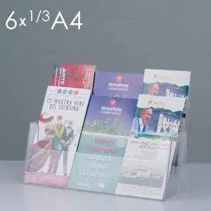 Desktop brochure holder. 6 pockets 1/3 of A4 , on two levels - Image 1
