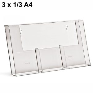 Portadepliant da parete 3 tasche 1/3 di A4 affiancate - immagine 1