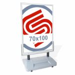 Cornice scatto bifacciale 70x100 con base zavorrabile e molle anti vento