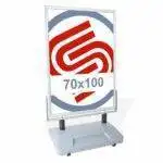 Cornice scatto bifacciale 70x100 con base zavorrabile e molle anti vento