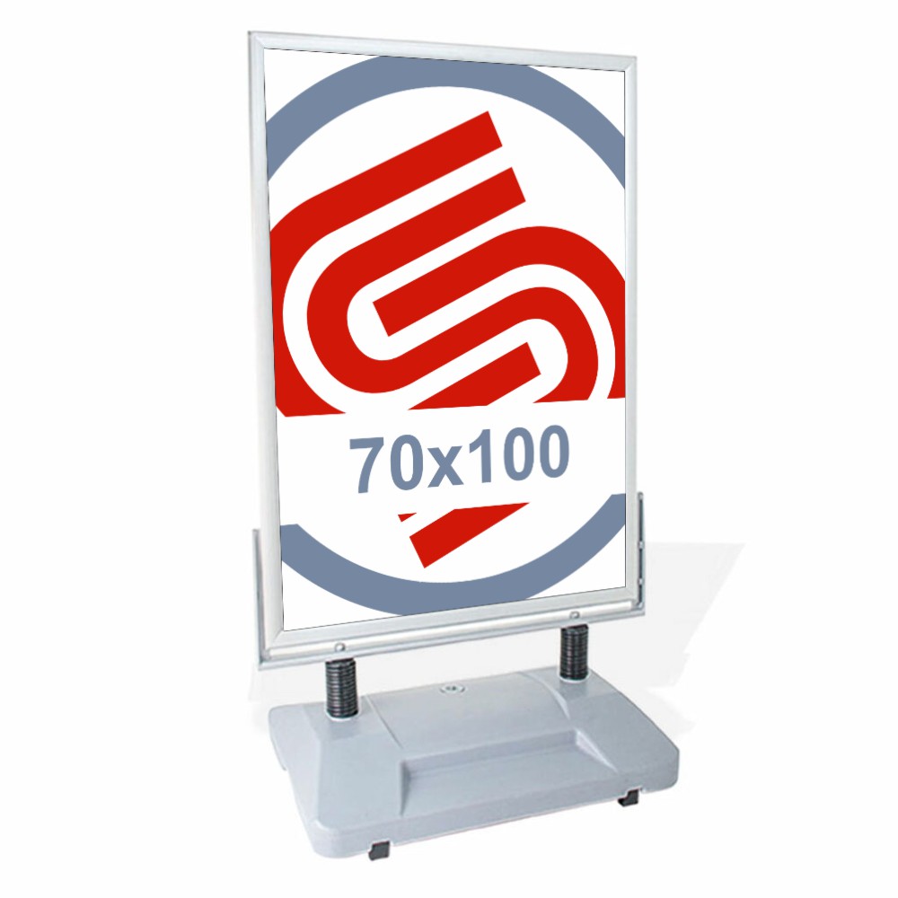 Cornice scatto bifacciale 70x100 con base zavorrabile e molle anti vento