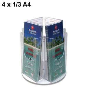 Portadepliant da banco girevole 4 tasche formato 1/3 di A4 – Image 1