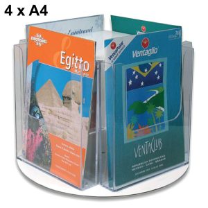 Portadepliant da banco girevole 4 tasche formato A4 - immagine 1
