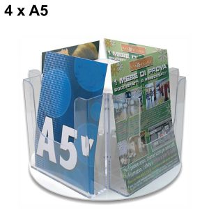 Portadepliant da banco girevole 4 tasche formato A5 - immagine 1