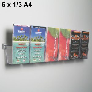 Portadepliant con barra di supporto a parete "Economy" 6 tasche A6 (10.5x15 cm.) - immagine 1