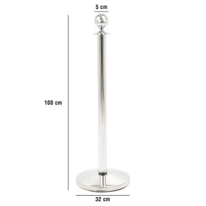 Colonnina segna percorso in acciaio silver per corda misure