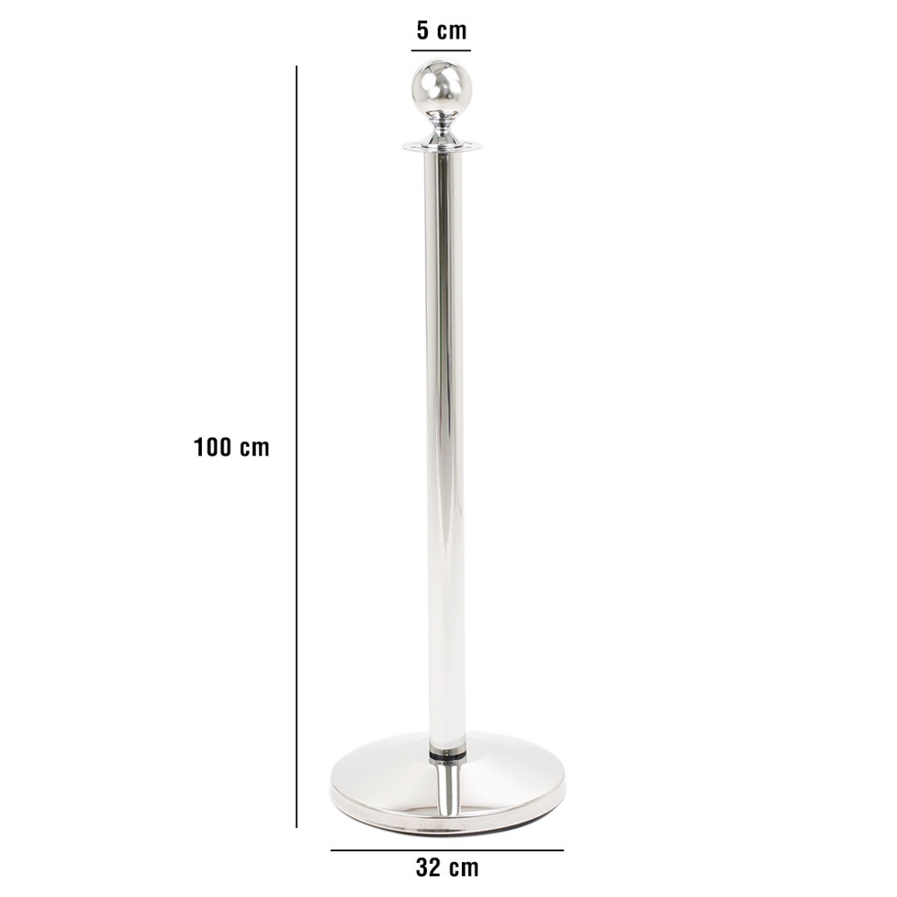 Colonnina segna percorso in acciaio silver per corda misure