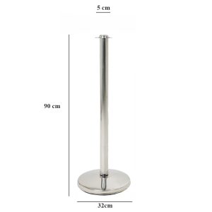 Colonnina segna percorso in acciaio silver senza pomello misure