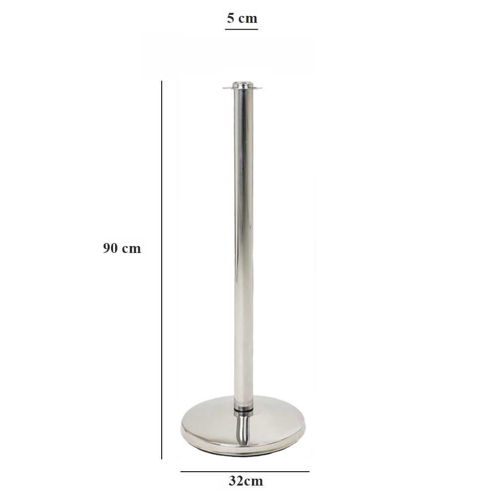 Colonnina segna percorso in acciaio silver senza pomello misure