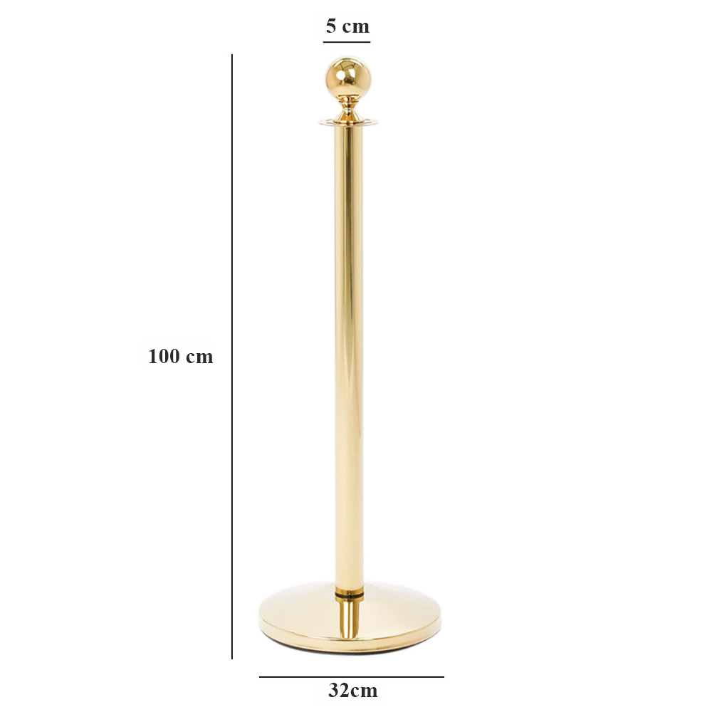 Colonnina segna percorso in ottone gold per corda misure