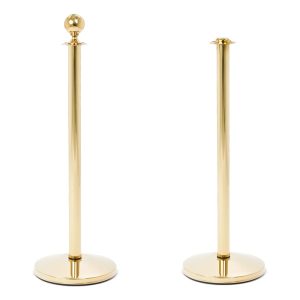 Colonnina segnapercorso theatre gold in ottone per corda con e senza pomello
