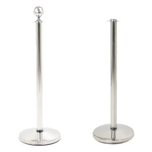 Colonnina segnapercorso theatre silver in acciaio per corda con e senza pomello