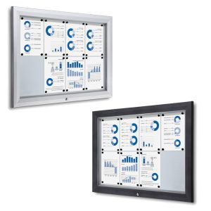 Bacheca da esterno con certificazione IP56 apertura a ribalta disponibile in due colori e vari formati