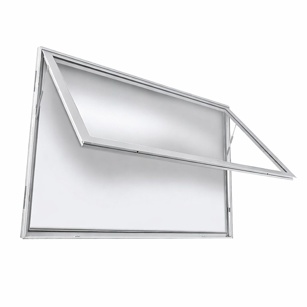 Bacheca da esterno con apertura a ribalta silver