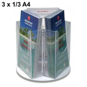 Counter Swivel Leaflet Holders,  3 pockets , format 1/3of A4 - Image 1