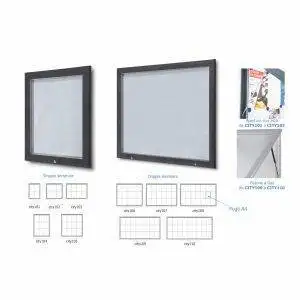 IP56 outdoor bulletin boards with floor posts H200 - Image 7