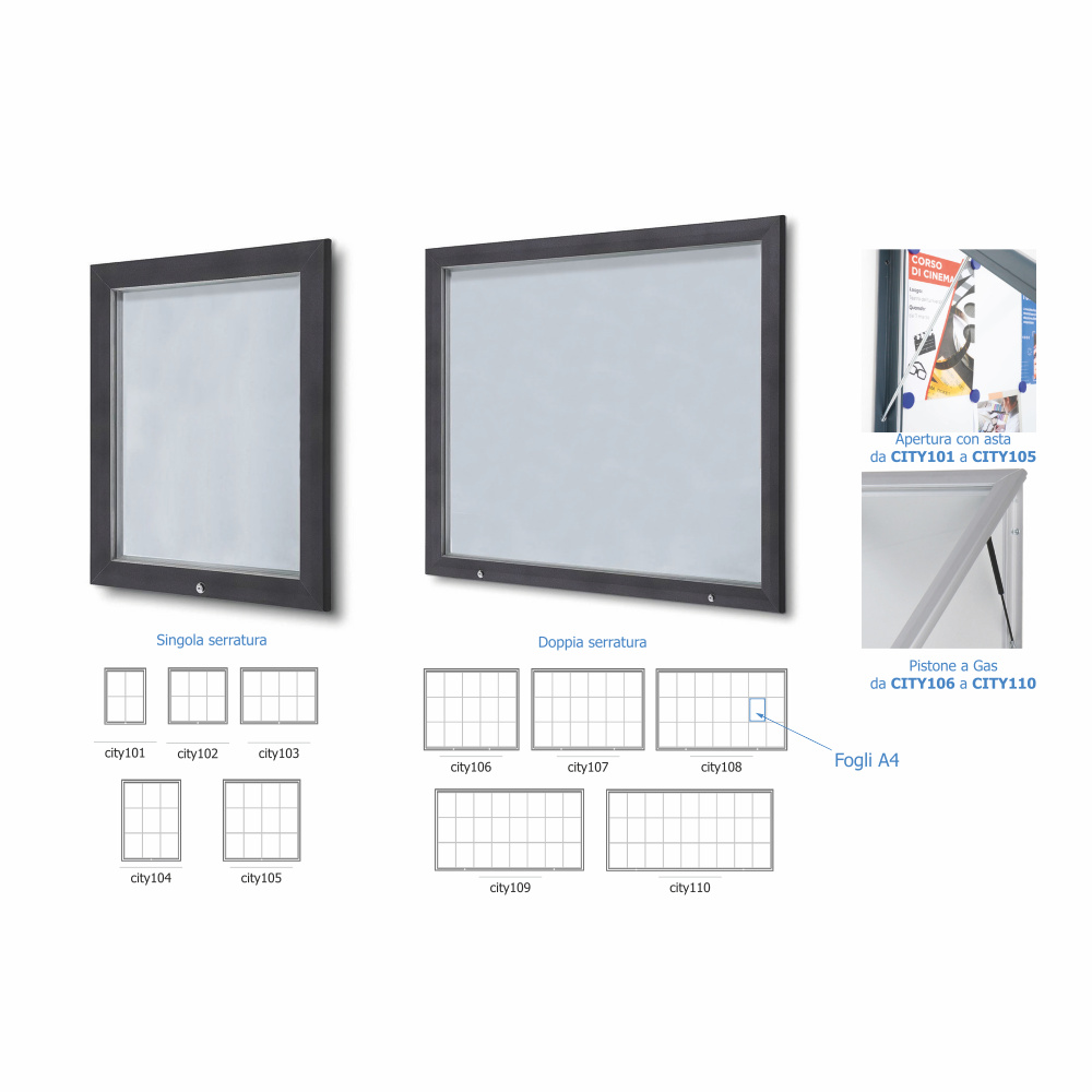 bacheche linea city da esterno certificate ip56 7016 new