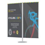 espositore porta banner doppio per bandiere bidacciali