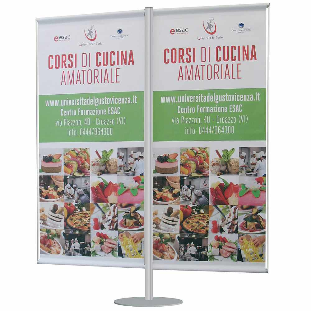 espositore porta banner doppio per bandiere bidacciali 2