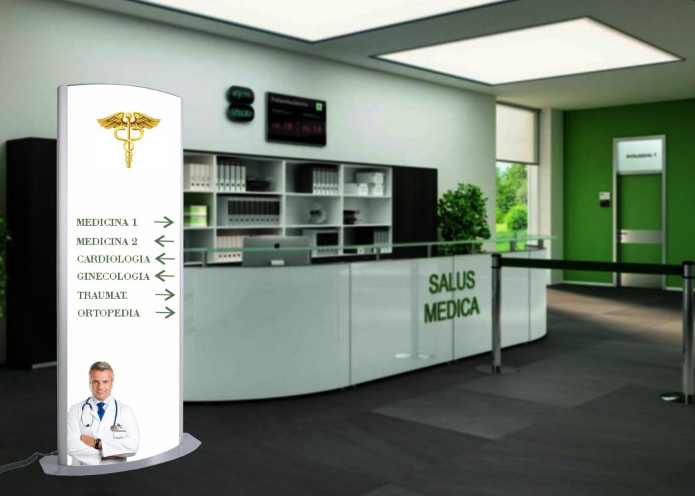 Totem luminoso 70x200 da interno ambientato