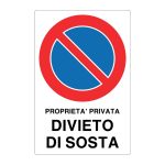 Cartello alluminio 200x300 proprietà privata divieto di sosta
