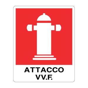 Cartello alluminio 250x310 attacco vv ff