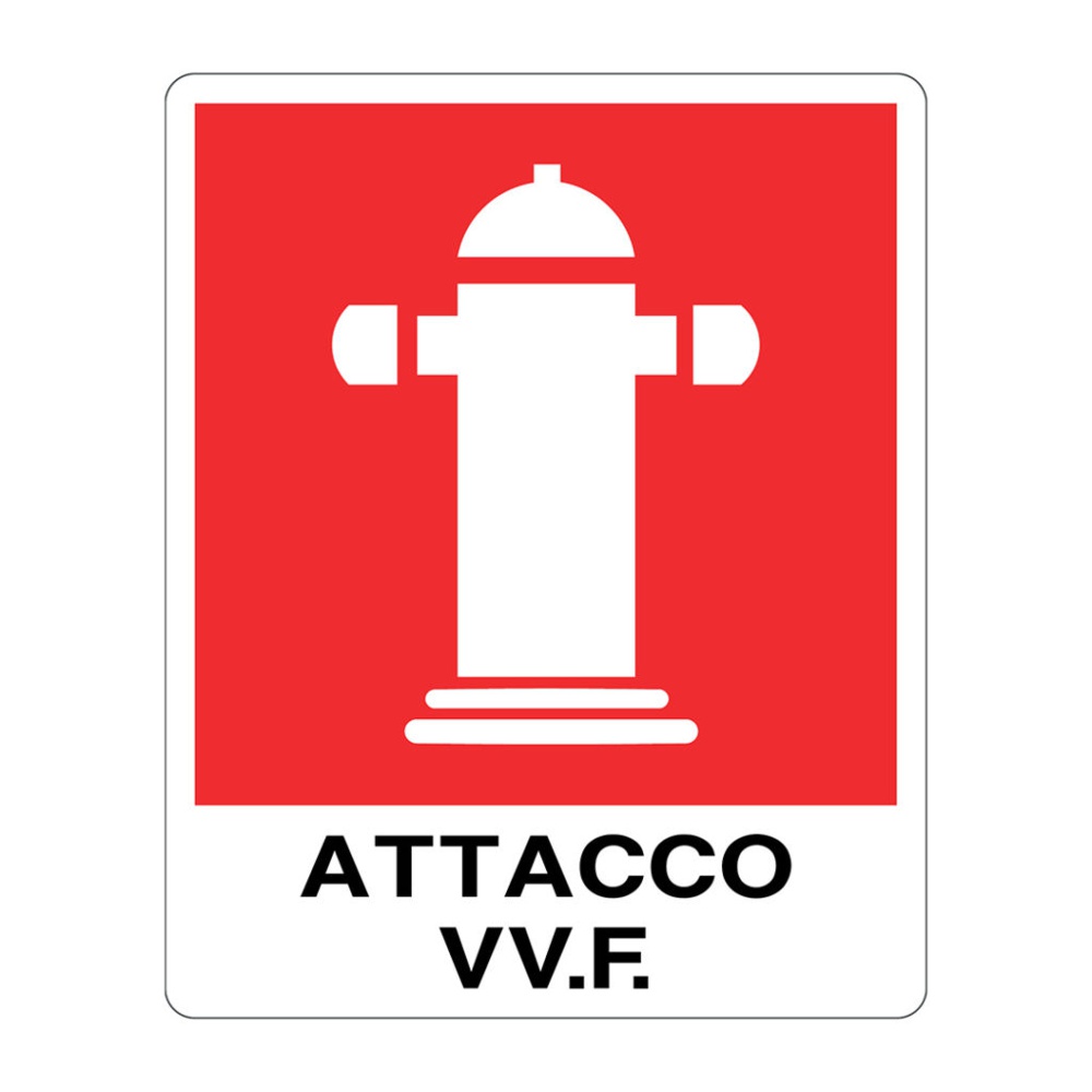 Cartello alluminio 250x310 attacco vv ff
