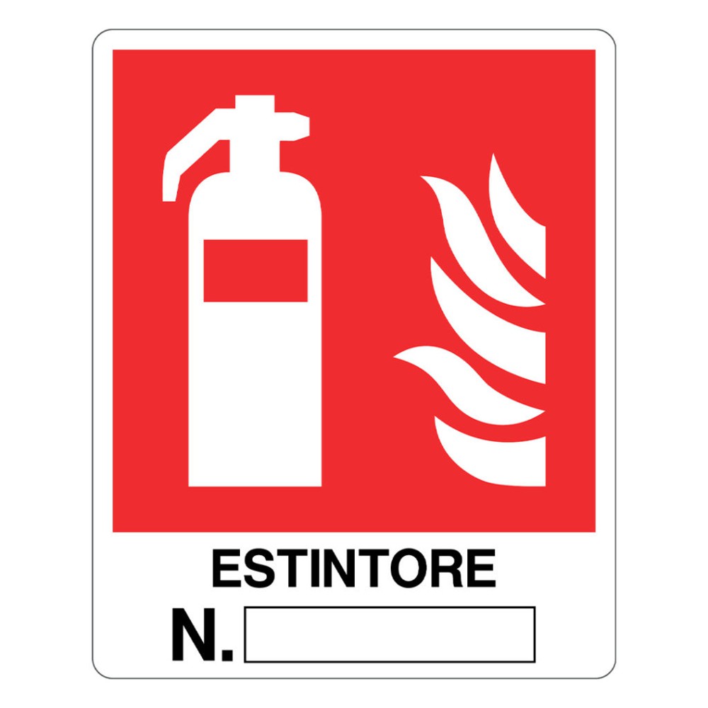 Cartello alluminio 250x310 estintore n