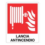 Cartello alluminio 250x310 lancia antincendio naspo