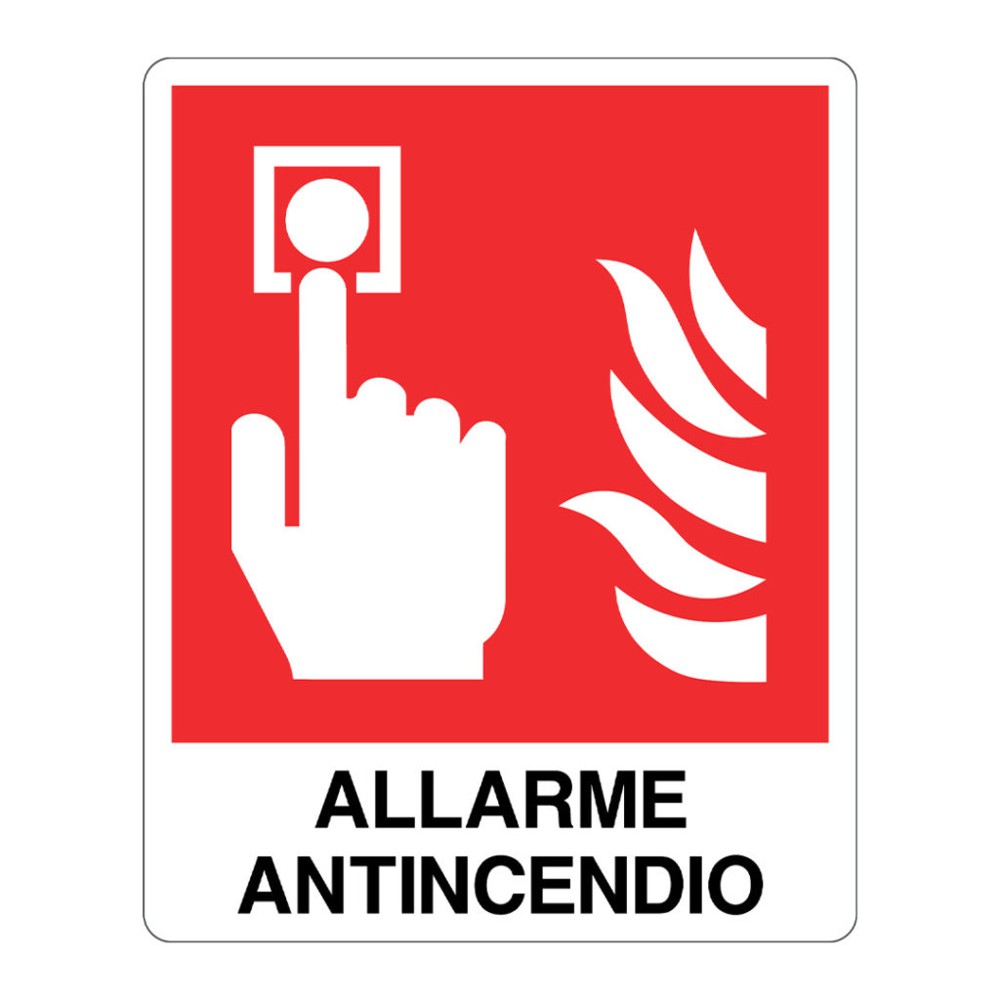Cartello alluminio 250x310 pulsante segnalazione antincendio