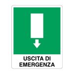 Cartello alluminio 250x310 uscita di emergenza in basso