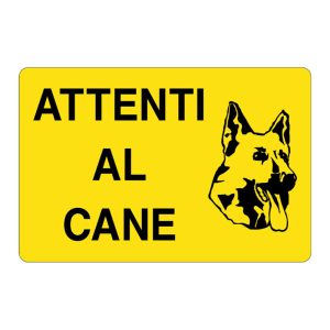 Cartello alluminio 300x200 attenti al cane