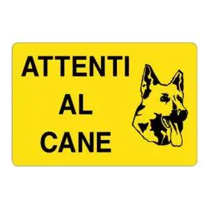 Cartello alluminio 300x200 attenti al cane