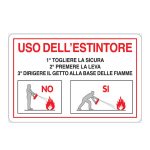 Cartello alluminio 300x200 uso dell estintore
