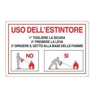 Cartello alluminio 300x200 uso dell estintore