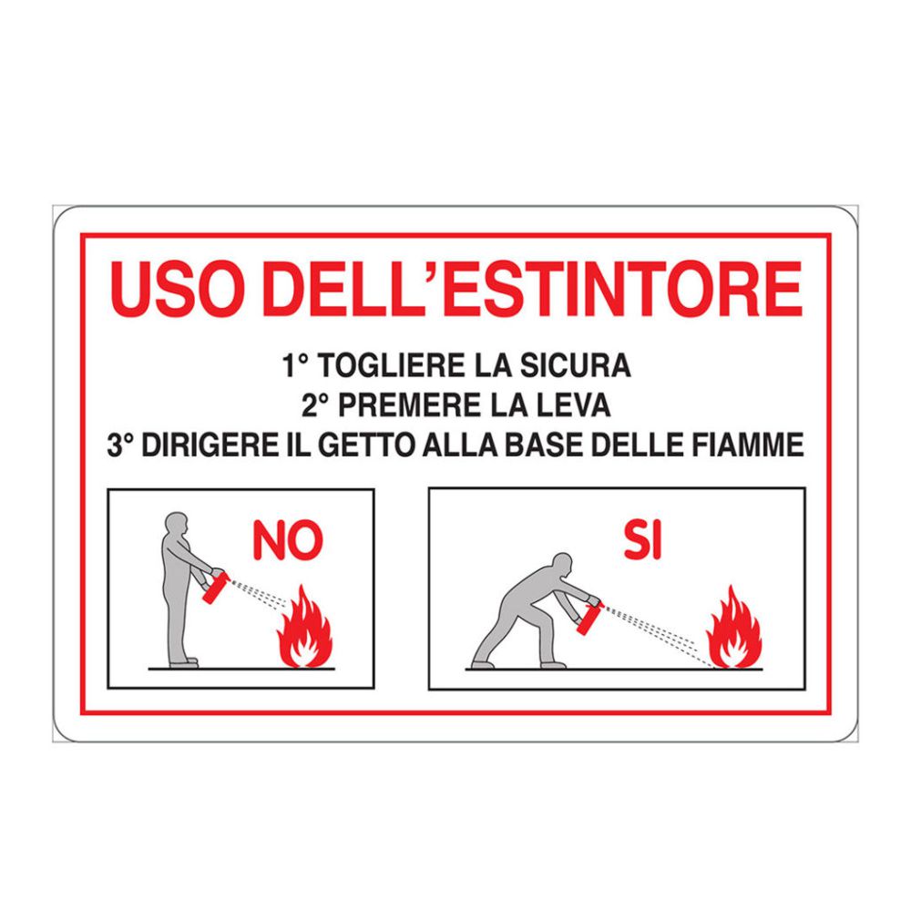 Cartello alluminio 300x200 uso dell estintore