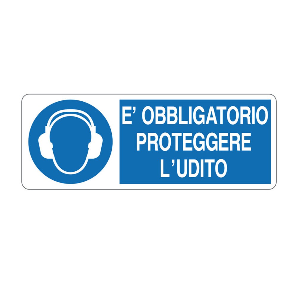 Cartello alluminio 330x125 e obbligatorio proteggere l udito