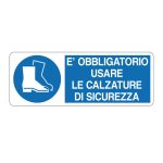 Cartello alluminio 330x125 e obbligatorio usare le calzature di sicurezza