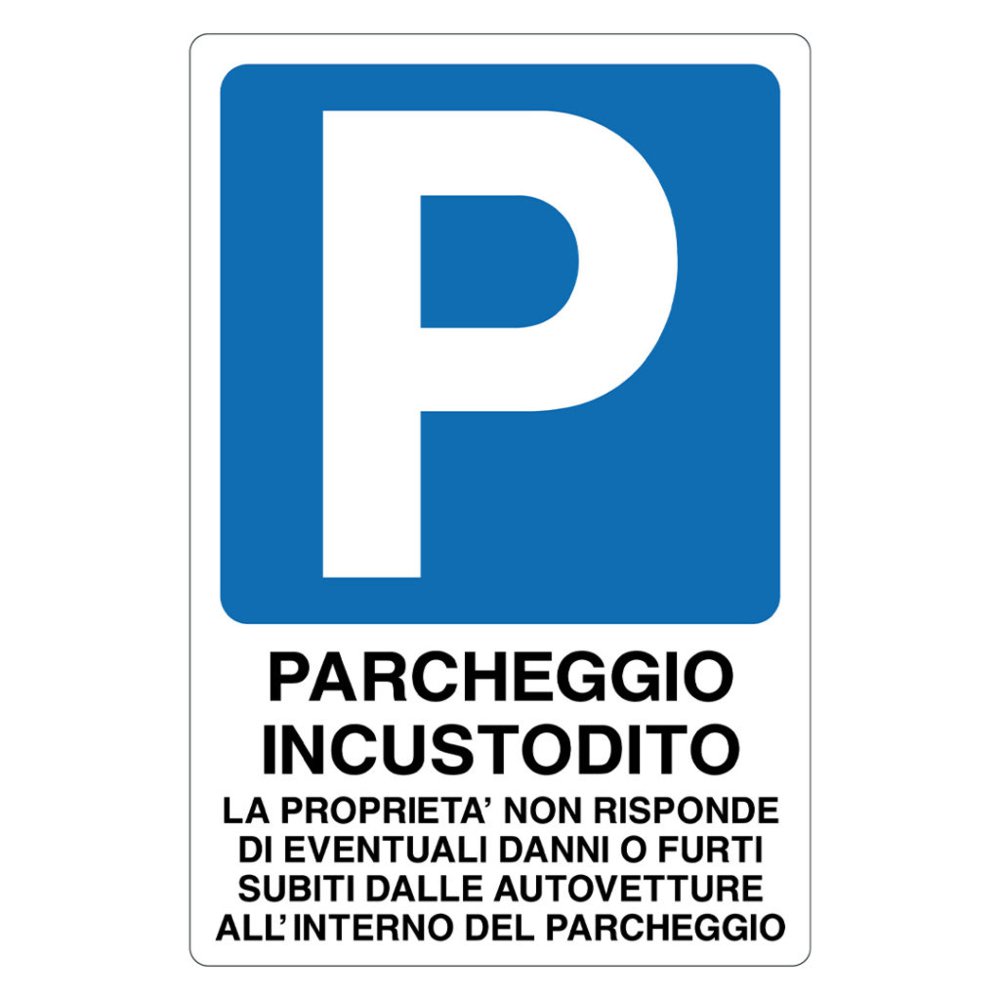 Cartello alluminio 333x500 parcheggio incustodito