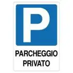 Cartello alluminio 333x500 parcheggio privato