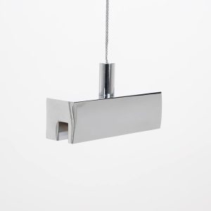 Distanziale sign clamp alluminio cromato lucido per fissaggio a soffitto di targhe professionali senza fori 2
