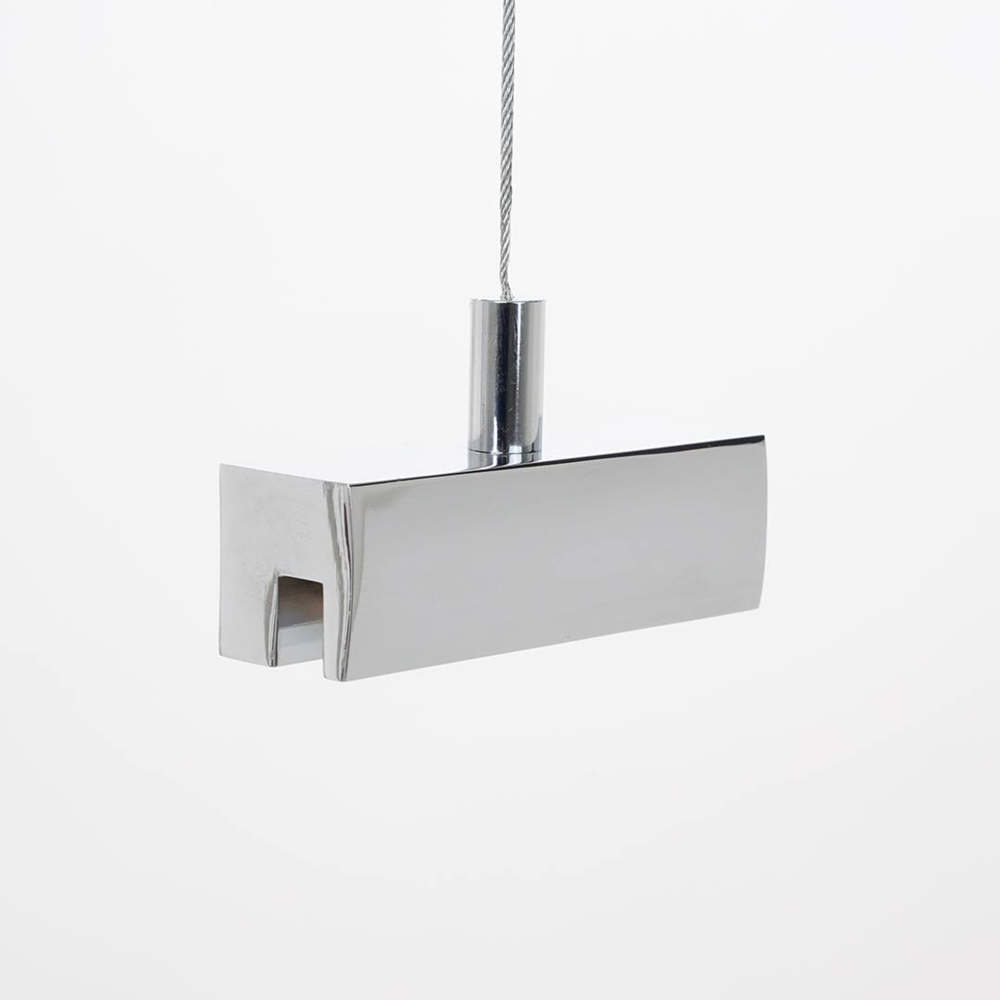 Distanziale sign clamp alluminio cromato lucido per fissaggio a soffitto di targhe professionali senza fori 2