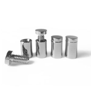 Blister di 4 distanziali in alluminio cromato lucido – Image 1