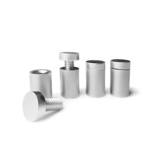 Blister di 4 distanziali in ottone cromato satinato - immagine 1